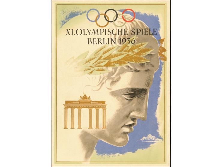 Schmucktelegramm Berlin gebraucht von Kosow (Polen) an die polnische Olympia-Fußballmanschaft, datiert vom 8.8., an diesem Ta