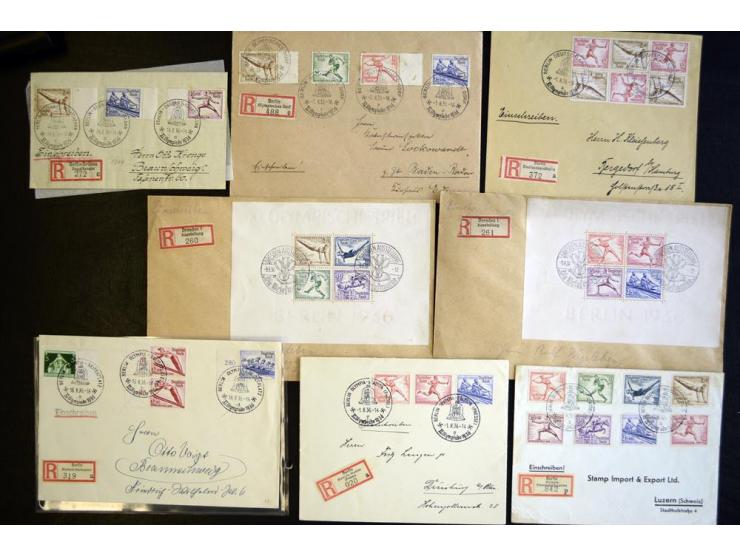 1936, Berlin, 22 R-Briefe mit diversen Sonderstempeln inkl. verschiedener Neben-Veranstaltungen und 2 Stück aus Kiel, dabei u