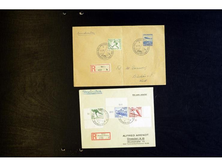 1936, Berlin, 22 R-Briefe mit diversen Sonderstempeln inkl. verschiedener Neben-Veranstaltungen und 2 Stück aus Kiel, dabei u