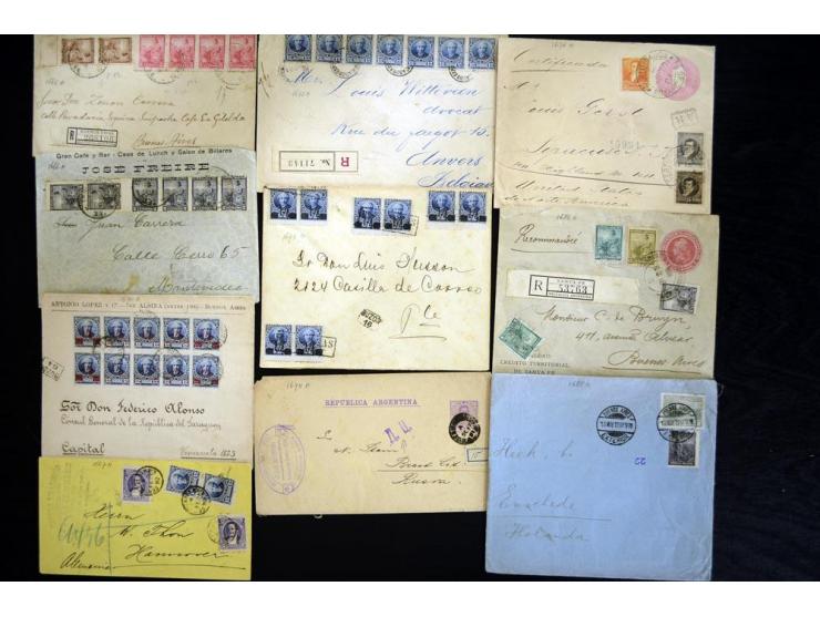 1858/1918, Partie mit 23 Briefen, Karten und GSK, dabei viel Auslandspost (u.a. Buenos Aires Mi.-Nr. 1 auf fehlerhaftem Brief