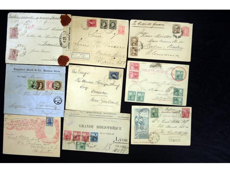 1858/1918, Partie mit 23 Briefen, Karten und GSK, dabei viel Auslandspost (u.a. Buenos Aires Mi.-Nr. 1 auf fehlerhaftem Brief