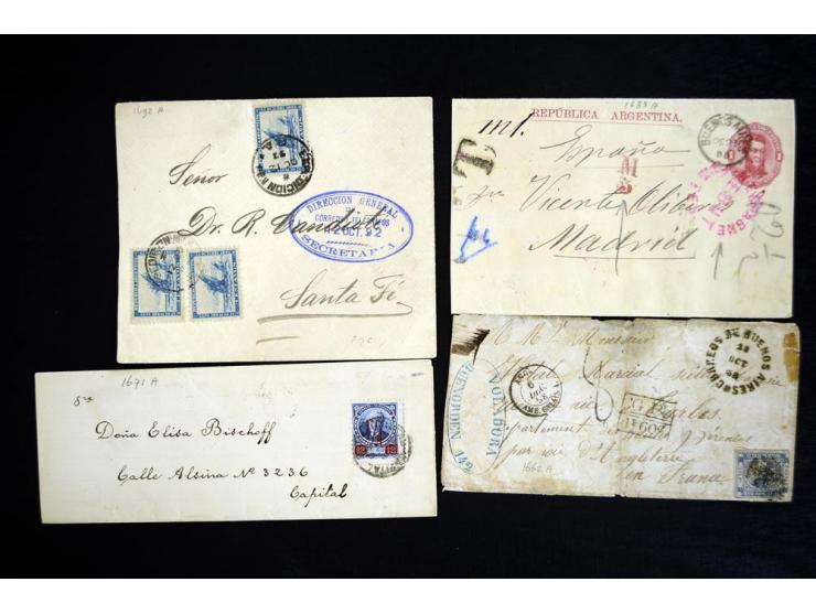 1858/1918, Partie mit 23 Briefen, Karten und GSK, dabei viel Auslandspost (u.a. Buenos Aires Mi.-Nr. 1 auf fehlerhaftem Brief