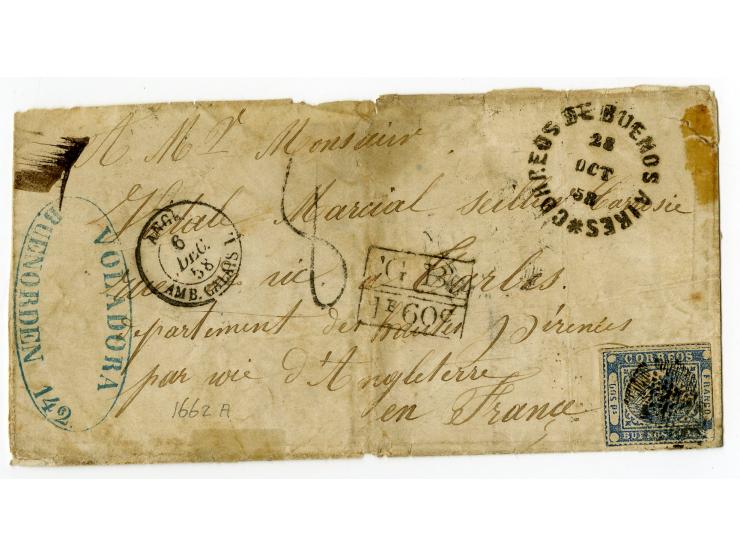 1858/1918, Partie mit 23 Briefen, Karten und GSK, dabei viel Auslandspost (u.a. Buenos Aires Mi.-Nr. 1 auf fehlerhaftem Brief