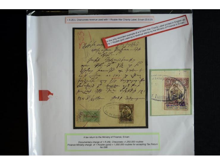 1870s/1923 (ca.), The Dr R J Ceresa Exhibit collection of Armenian Fiscal stamps and documents, comprising over 30 documents 