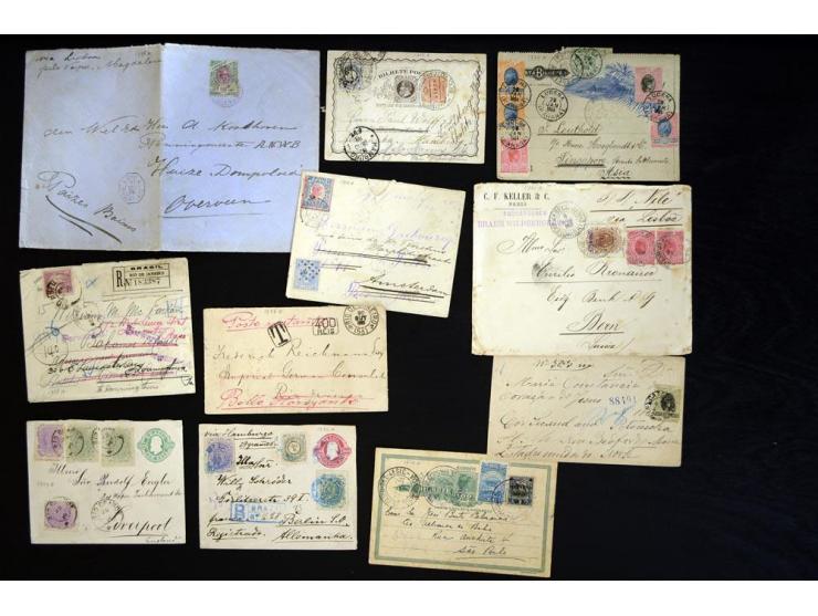 1837/1945, ca. 70 Briefe, Karten und Ganzsachen ab Vorphila, Schwerpunkt bis ca. 1910 mit vielen Auslands-Briefen mit Destina