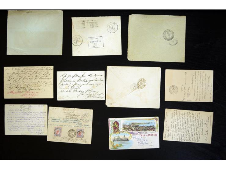 1837/1945, ca. 70 Briefe, Karten und Ganzsachen ab Vorphila, Schwerpunkt bis ca. 1910 mit vielen Auslands-Briefen mit Destina