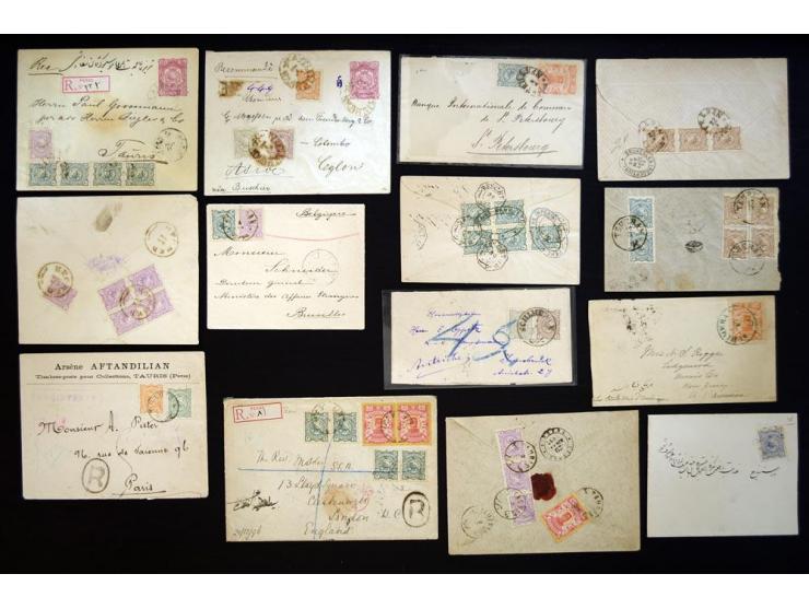 1894, Golden Nasseri, more than 100 covers including many interesting frankings, registered letters to abroad, single- and mu