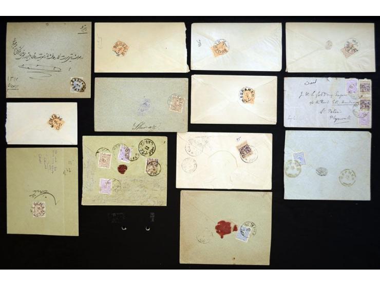 1894, Golden Nasseri, more than 100 covers including many interesting frankings, registered letters to abroad, single- and mu