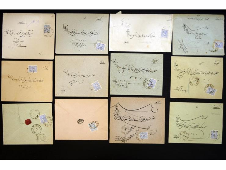 1894, Golden Nasseri, more than 100 covers including many interesting frankings, registered letters to abroad, single- and mu