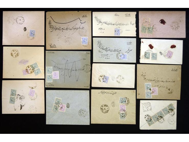 1894, Golden Nasseri, more than 100 covers including many interesting frankings, registered letters to abroad, single- and mu