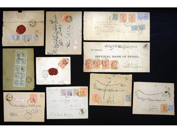 1894, Golden Nasseri, more than 100 covers including many interesting frankings, registered letters to abroad, single- and mu
