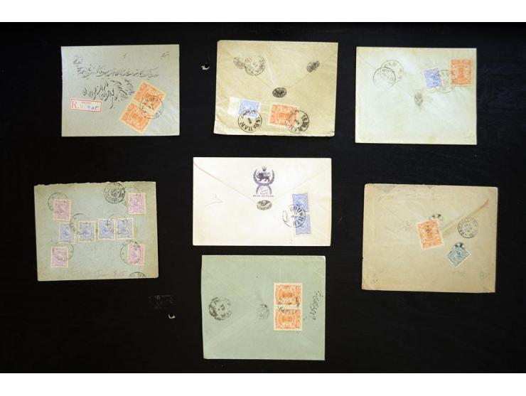 1894, Golden Nasseri, more than 100 covers including many interesting frankings, registered letters to abroad, single- and mu