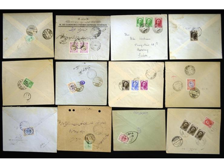 1912/1957, Town cancellations, approximately 280 covers with several hundred different cancellations, some very scarce, a nic