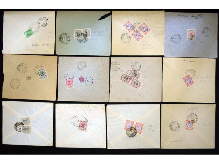 1912/1957, Town cancellations, approximately 280 covers with several hundred different cancellations, some very scarce, a nic