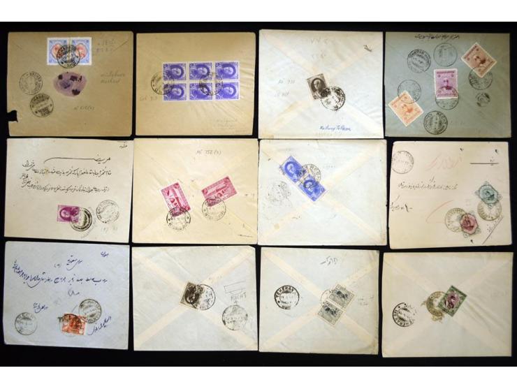 1912/1957, Town cancellations, approximately 280 covers with several hundred different cancellations, some very scarce, a nic