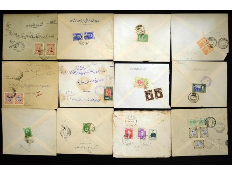 1912/1957, Town cancellations, approximately 280 covers with several hundred different cancellations, some very scarce, a nic