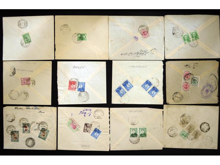 1912/1957, Town cancellations, approximately 280 covers with several hundred different cancellations, some very scarce, a nic
