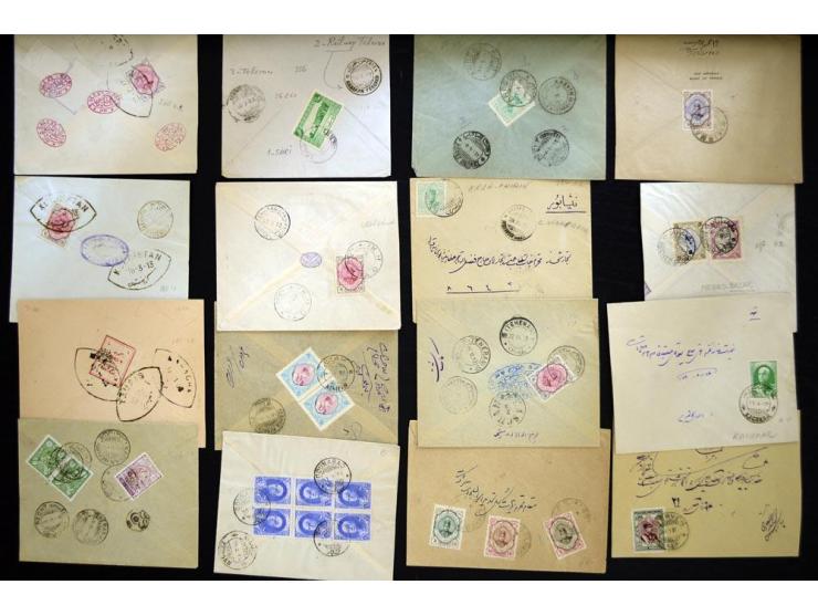 1912/1957, Town cancellations, approximately 280 covers with several hundred different cancellations, some very scarce, a nic