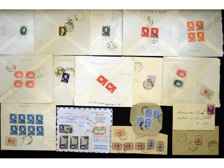 1912/1957, Town cancellations, approximately 280 covers with several hundred different cancellations, some very scarce, a nic