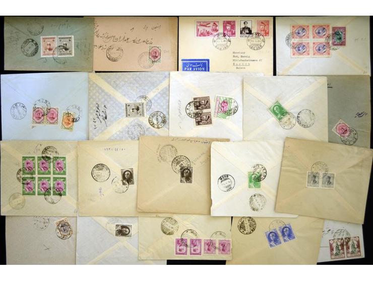 1912/1957, Town cancellations, approximately 280 covers with several hundred different cancellations, some very scarce, a nic