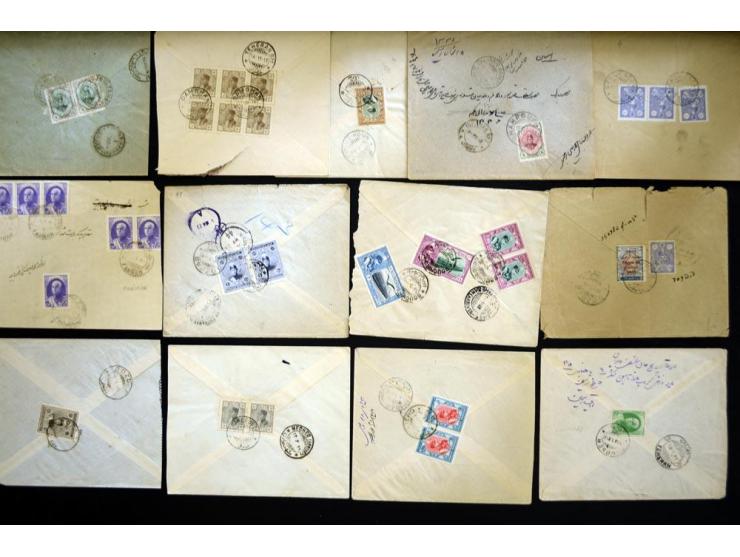 1912/1957, Town cancellations, approximately 280 covers with several hundred different cancellations, some very scarce, a nic