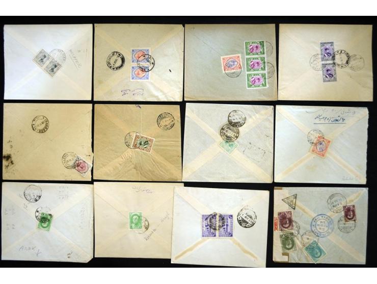 1912/1957, Town cancellations, approximately 280 covers with several hundred different cancellations, some very scarce, a nic