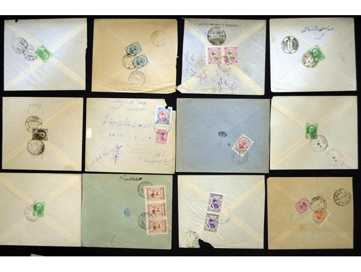 1912/1957, Town cancellations, approximately 280 covers with several hundred different cancellations, some very scarce, a nic
