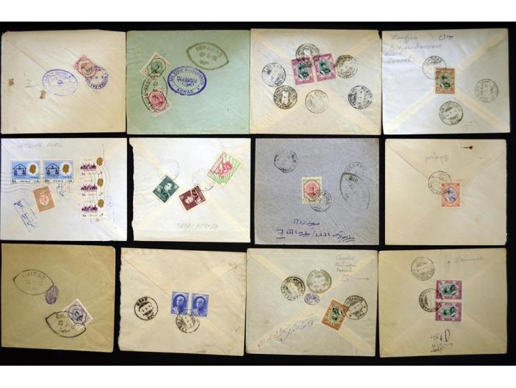 1912/1957, Town cancellations, approximately 280 covers with several hundred different cancellations, some very scarce, a nic