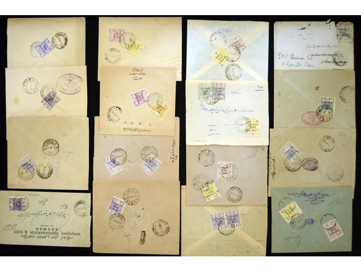 1919, Zinc Plate provisional issue; approximately 58 covers franked by a mixture of all 5 denominations of the issue; multipl