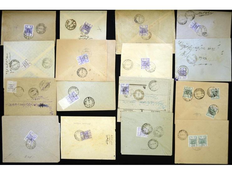 1919, Zinc Plate provisional issue; approximately 58 covers franked by a mixture of all 5 denominations of the issue; multipl