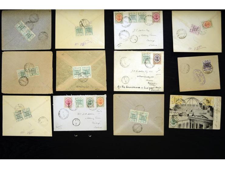 1919, Zinc Plate provisional issue; approximately 58 covers franked by a mixture of all 5 denominations of the issue; multipl