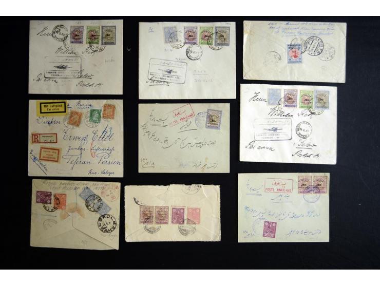 1922/28, Early Air Mail collection, approximately 80 covers sent via air mail to and from Persia, includes several different 