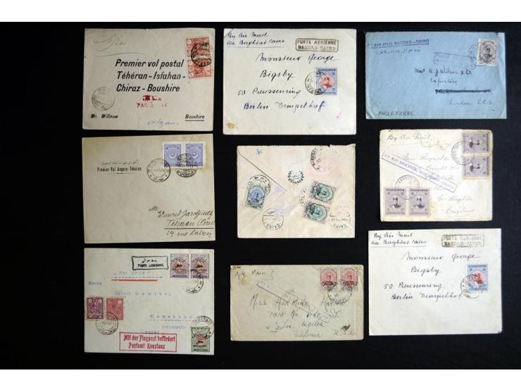 1922/28, Early Air Mail collection, approximately 80 covers sent via air mail to and from Persia, includes several different 