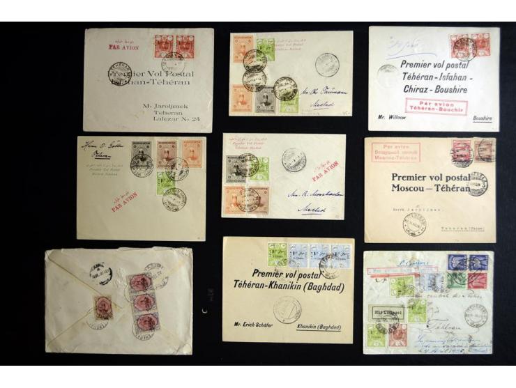 1922/28, Early Air Mail collection, approximately 80 covers sent via air mail to and from Persia, includes several different 