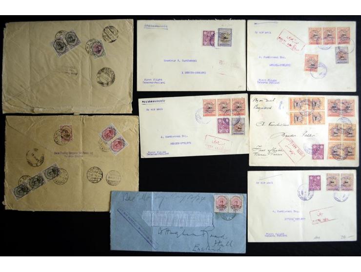 1922/28, Early Air Mail collection, approximately 80 covers sent via air mail to and from Persia, includes several different 
