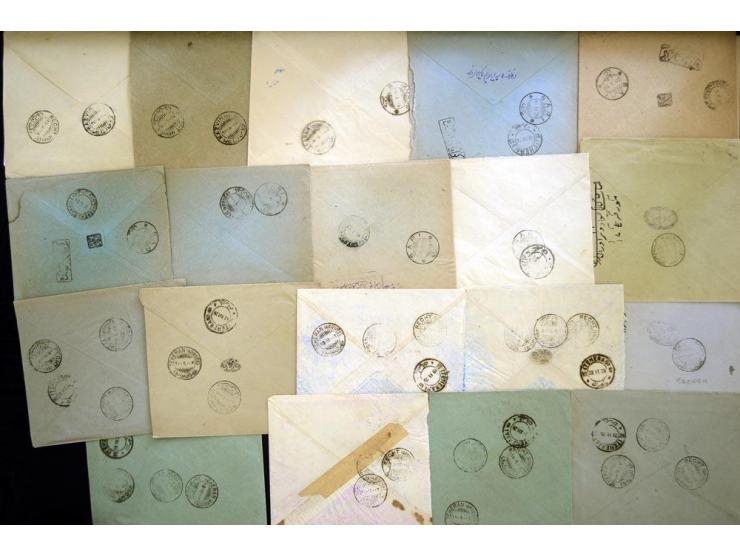1923/25, Pre-Paid handstamps, approximately 146 covers with various pre-paid postage markings, a variety of different city ma
