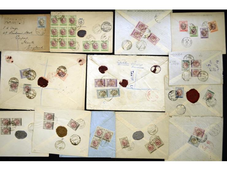 1926; "Regne de Pahlavi" on lion, approximately 134 covers franked with various denominations from 1 ch. through 2 kr.; inclu