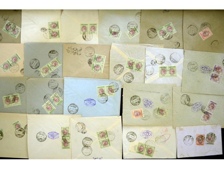 1926; "Regne de Pahlavi" on lion, approximately 134 covers franked with various denominations from 1 ch. through 2 kr.; inclu