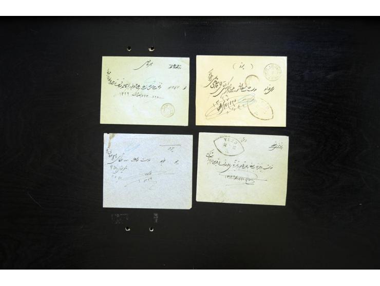 CENSORED MAIL: 1911/12, Kazvin Momayezi Shod censor, 16 covers bearing the black circular censor with the Persian inscription