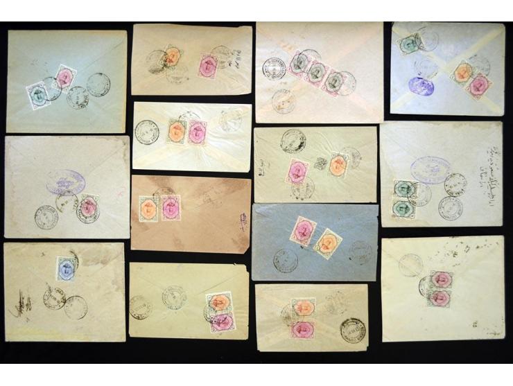 1916, Bushire Censors, 20 covers bearing the purple double-circle censor marking reading "PASSED CENSOR BUSHIRE", a scarce ma