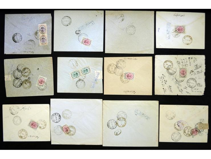 1916/1917, Isfahan Censor, 23 covers bearing the dark blue rectangular censor marking of Isfahan, very nice collection