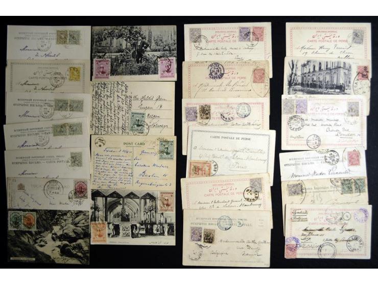 1902/1924, Approximately 195 postcards, showing many street and city views of Persia, some RPPC, all franked with Persian sta