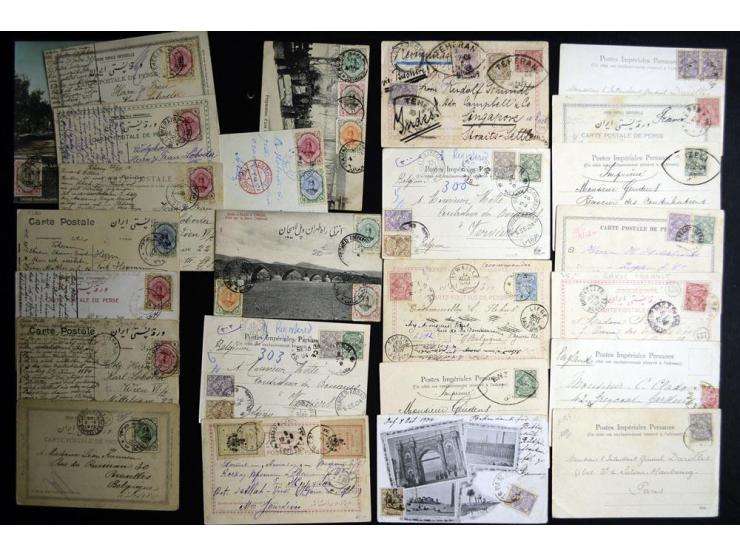 1902/1924, Approximately 195 postcards, showing many street and city views of Persia, some RPPC, all franked with Persian sta