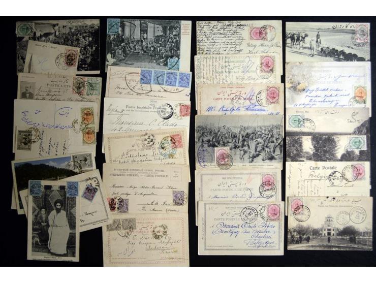 1902/1924, Approximately 195 postcards, showing many street and city views of Persia, some RPPC, all franked with Persian sta