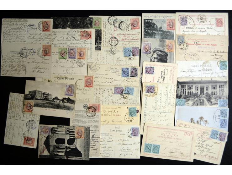 1902/1924, Approximately 195 postcards, showing many street and city views of Persia, some RPPC, all franked with Persian sta