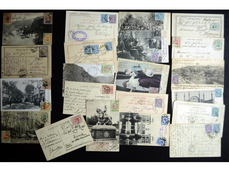 1902/1924, Approximately 195 postcards, showing many street and city views of Persia, some RPPC, all franked with Persian sta