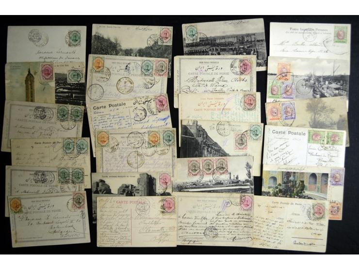 1902/1924, Approximately 195 postcards, showing many street and city views of Persia, some RPPC, all franked with Persian sta