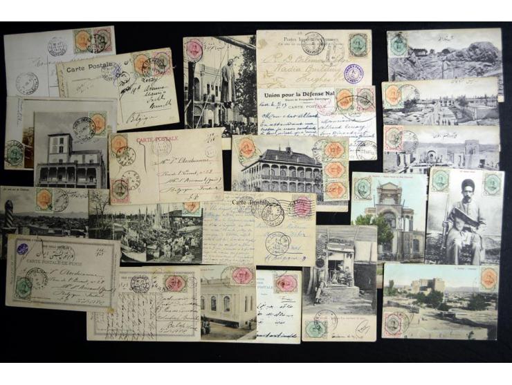 1902/1924, Approximately 195 postcards, showing many street and city views of Persia, some RPPC, all franked with Persian sta