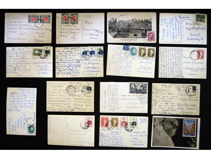 1924/1975, approximately 227 postcards from Persia/Iran, many street and city views, all franked with Persian/Iranian stamps,