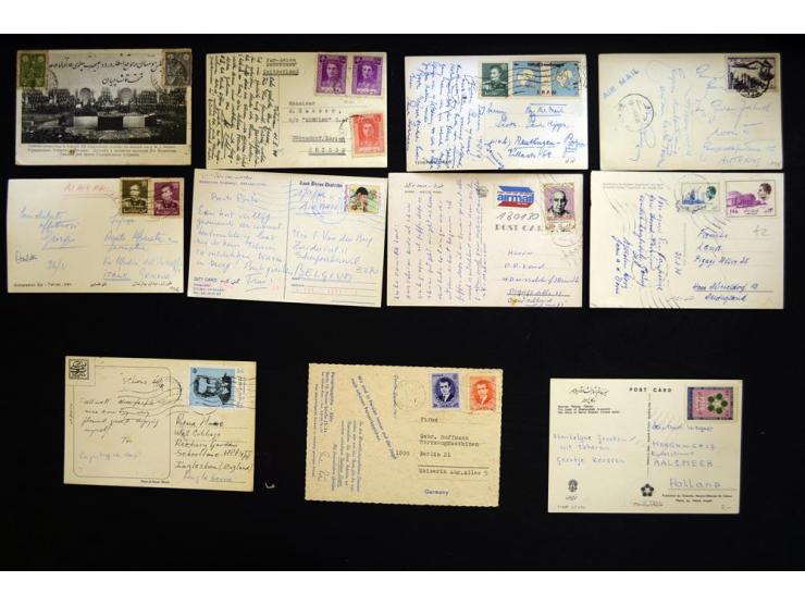 1924/1975, approximately 227 postcards from Persia/Iran, many street and city views, all franked with Persian/Iranian stamps,